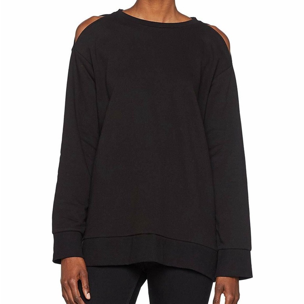 Cheap Monday Black Cold Shoulder open back Sweatshirt